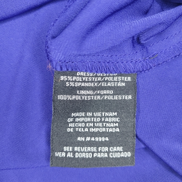 R&M Richards 3221 Sleeveless Evening Dress Royal Blue No Jacket Size 16 Knee - Picture 6 of 8